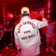 James Kirkham of Race Service, sporting the limited capsule collection they designed for RedBull Motorsports. Pieces were gifted to VIP guests at Red Bull Guest House Miami, which paid homage to the golden era of racing while celebrating modern lifestyle.